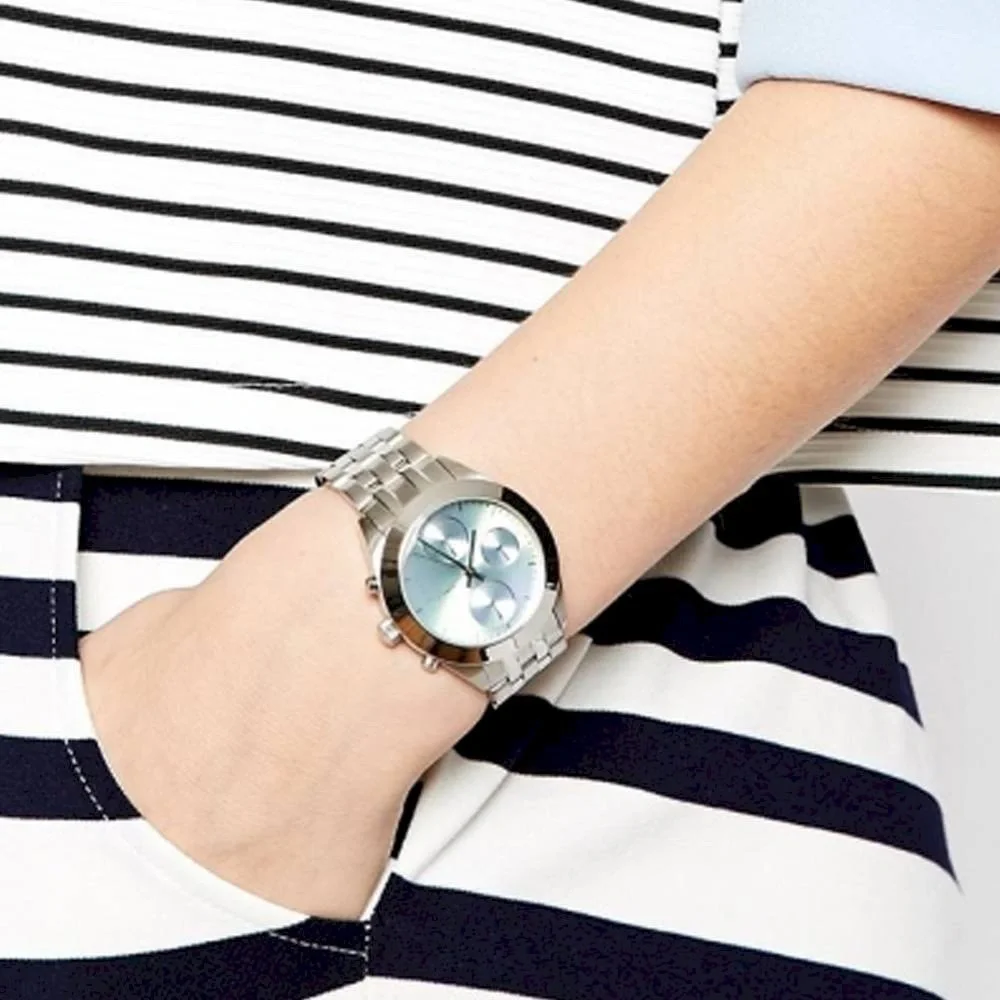 Marc Jacobs Peeker Chronograph Silver Dial Silver Steel